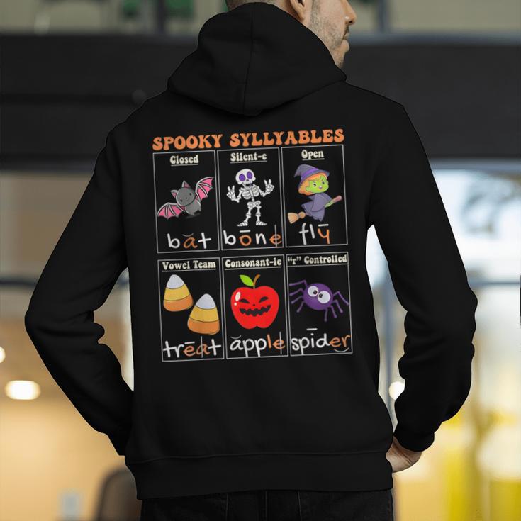 Spooky Syllables Halloween Teacher Student Education Men's Hoodie Back Print, funny gift Spooky Syllables Halloween Teacher Student Education Men's Hoodie Back Print, funny gift