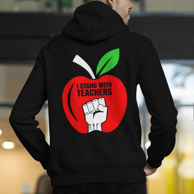 I Stand With Teachers Tshirt Men's Hoodie Back Print, funny gift