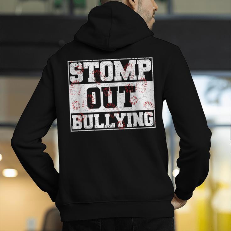 Stomp Out Bullying Back To School Education Teacher Men's Hoodie Back Print, funny gift