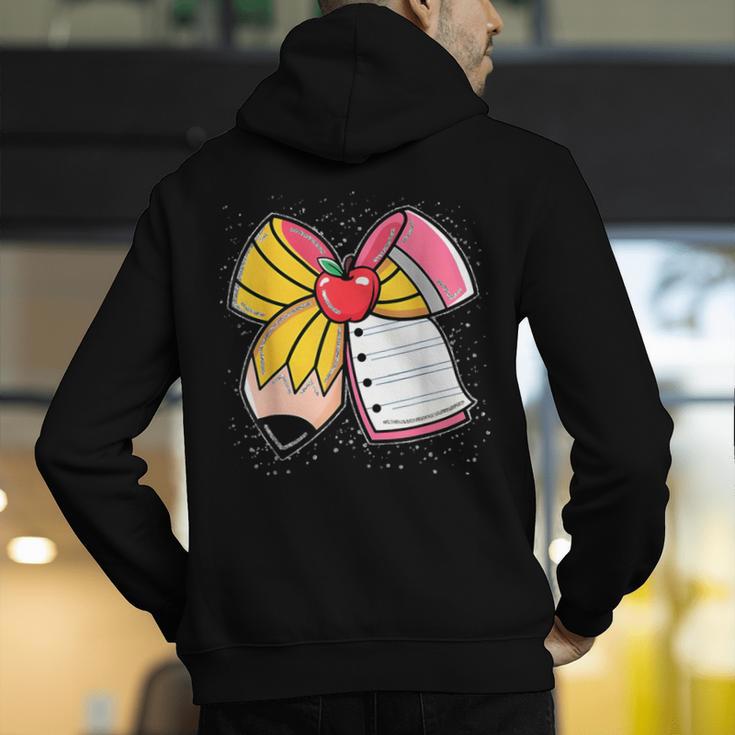 Student Teacher Coquette Bow Pencil Back To School First Day Men's Hoodie Back Print, funny gift Student Teacher Coquette Bow Pencil Back To School First Day Men's Hoodie Back Print, funny gift