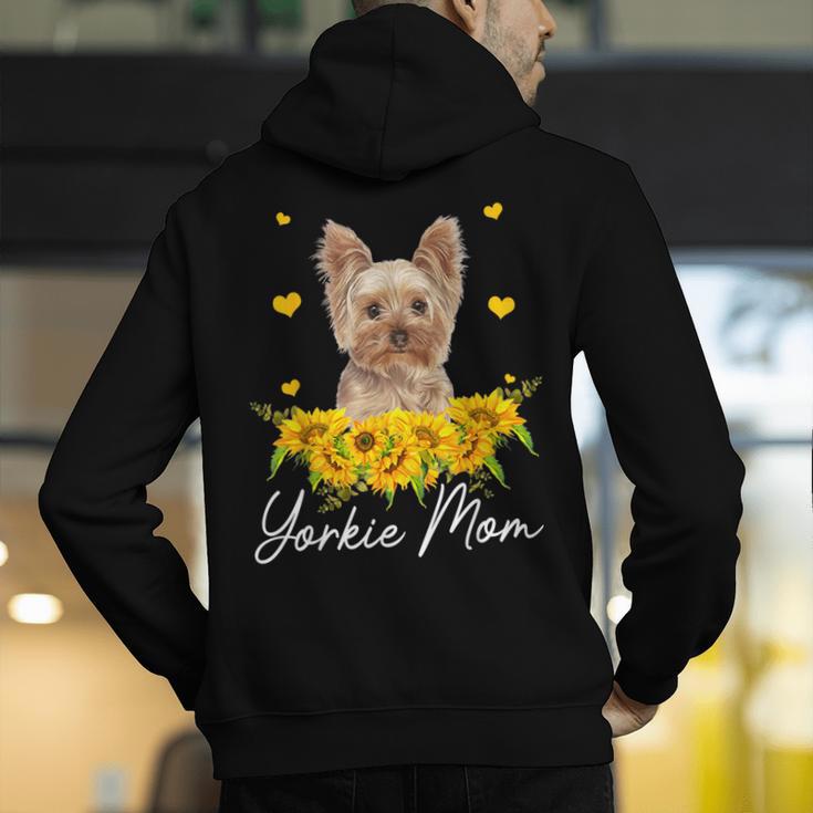 Sunflower Yorkie Mom Dog Lover Men's Hoodie Back Print, funny gift