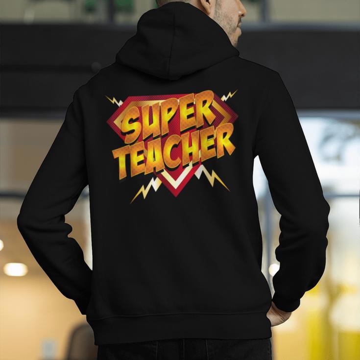 Super Teacher Superhero Back To School Teacher's Men's Hoodie Back Print, Super Teacher Hoodies, funny gift