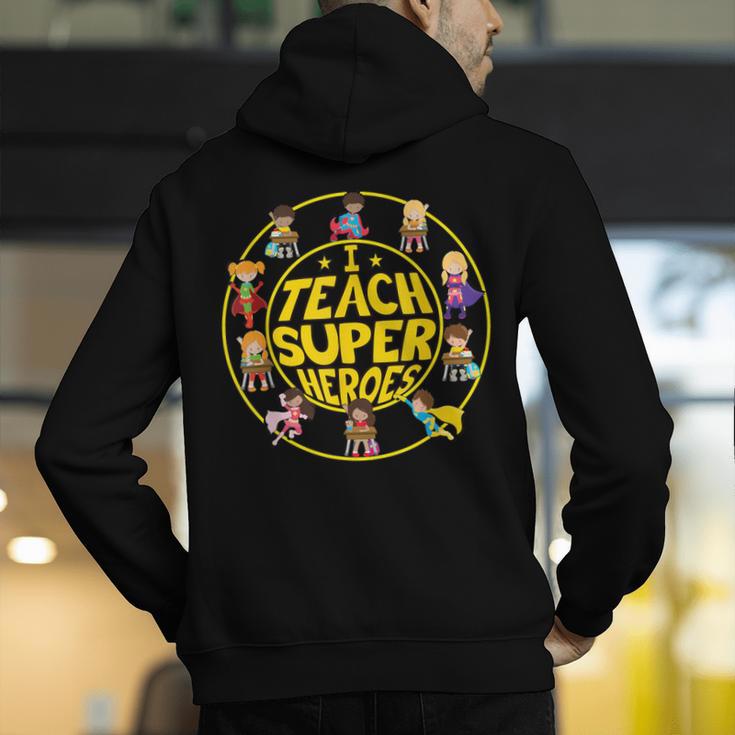 Superhero Teacher I Teach Super Heroes Men's Hoodie Back Print, Super Teacher Hoodies, funny gift