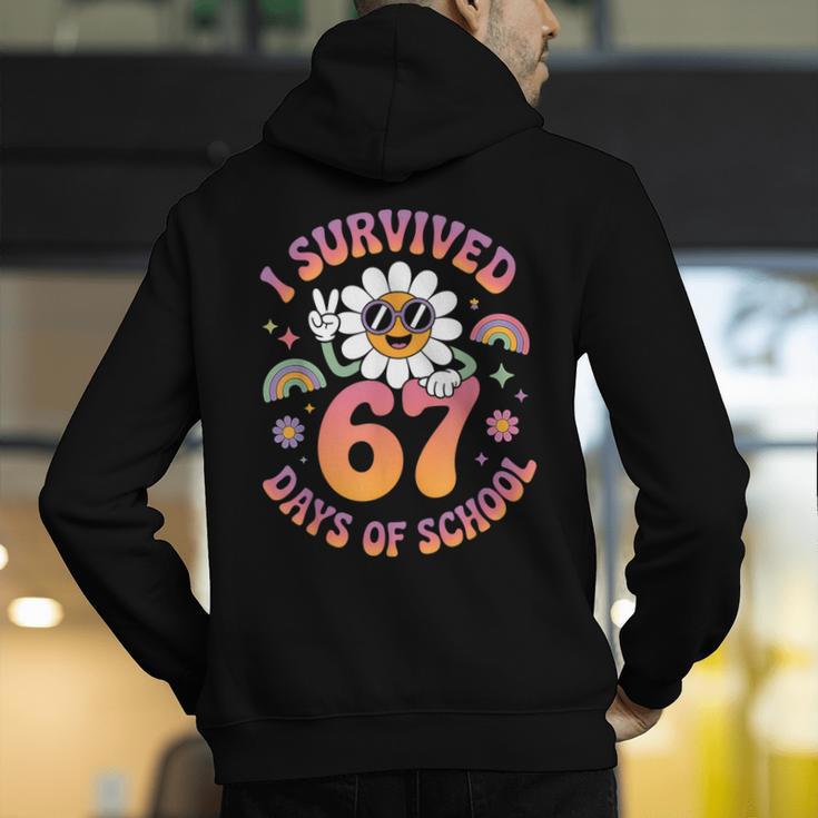 I Survived 67 Days Of School Groovy Retro Teachers Girls Men's Hoodie Back Print, funny gift I Survived 67 Days Of School Groovy Retro Teachers Girls Men's Hoodie Back Print, funny gift