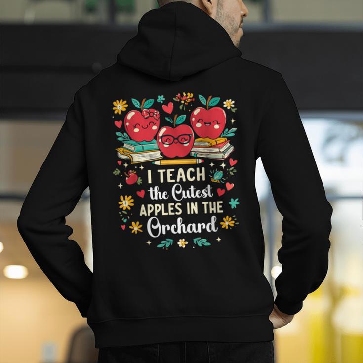 I Teach The Cutest Apples In The Orchard Cute Fall Teacher Men's Hoodie Back Print, funny gift