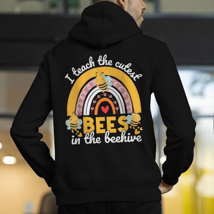 I Teach The Cutest Bees In The Beehive Teachers Day Men's Hoodie Back Print, funny gift