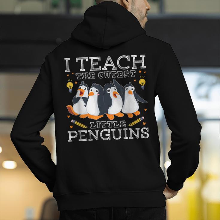 I Teach The Cutest Little Penguins Cute School Teacher Tee Men's Hoodie Back Print, funny gift