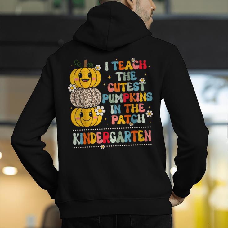 I Teach The Cutest Pumpkins Kindergarten Teacher Halloween Men's Hoodie Back Print, funny gift