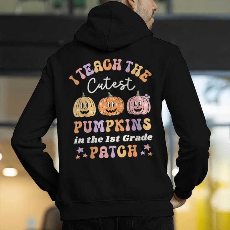 I Teach The Cutest Pumpkins In The Patch 1st Grade Teacher For Men Women Kids Men's Hoodie Back Print, funny gift I Teach The Cutest Pumpkins In The Patch 1st Grade Teacher For Men Women Kids Men's Hoodie Back Print, funny gift