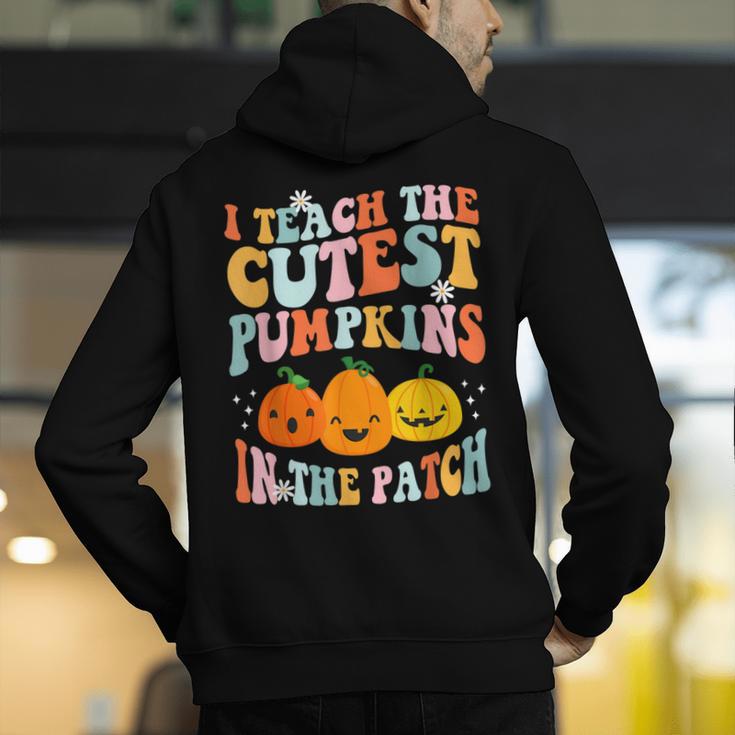 I Teach The Cutest Pumpkins In The Patch Teacher Men's Hoodie Back Print, funny gift