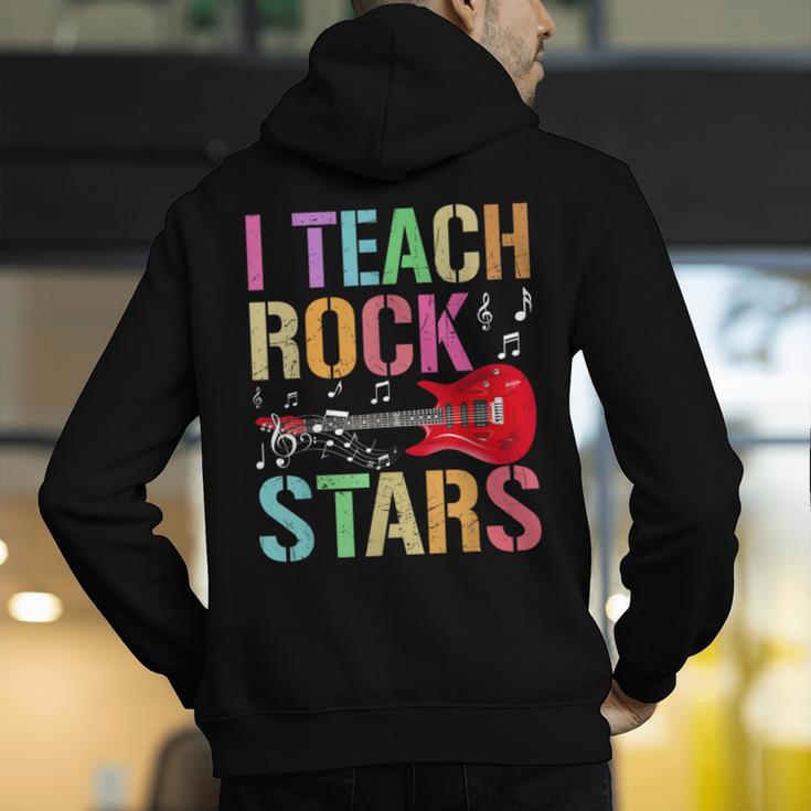 I Teach Rockstars Band Vibes Teacher Rocks My Music Teaching Men's Hoodie Back Print, funny gift