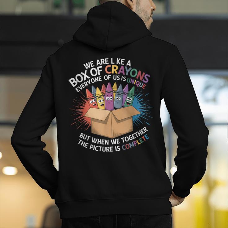 Teacher We Are Like a Box Of Crayons Men's Hoodie Back Print, funny gift Teacher We Are Like a Box Of Crayons Men's Hoodie Back Print, funny gift