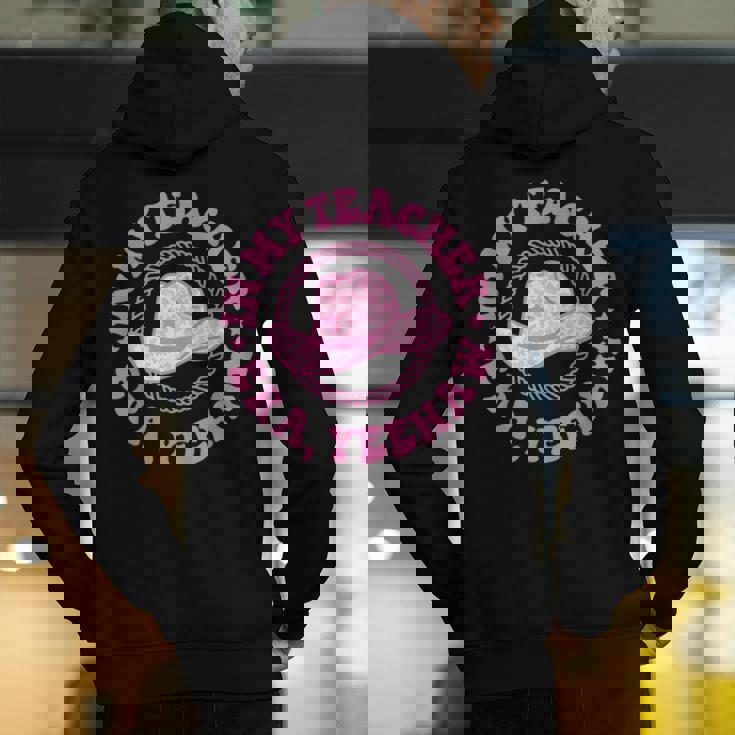 In My Teacher Era Yeehaw Pink Teacher Western Cowgirl Men&#x27;s Hoodie Back Print, funny gift