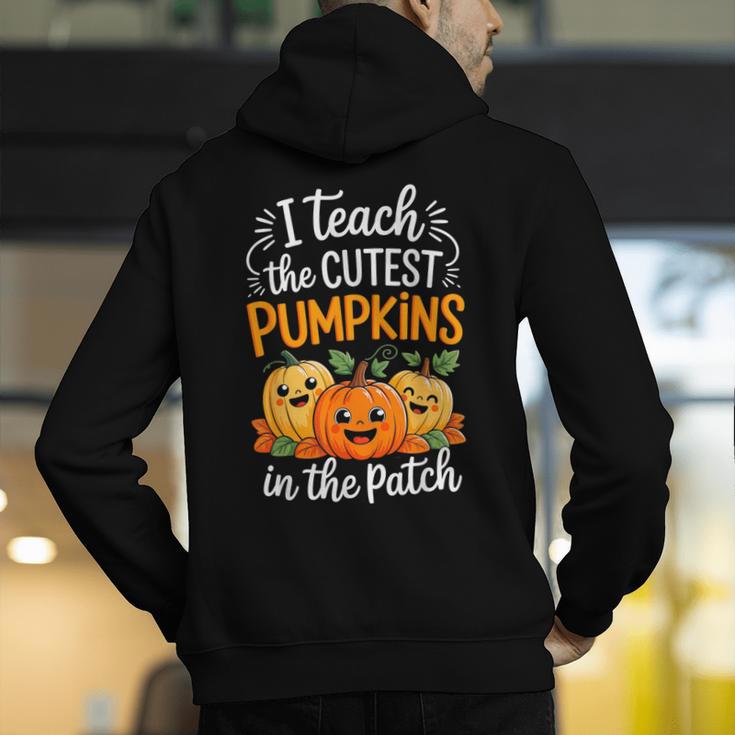 Teacher Halloween Pre-K Teacher Kindergarten Cutest Pumpkins Men's Hoodie Back Print, funny gift
