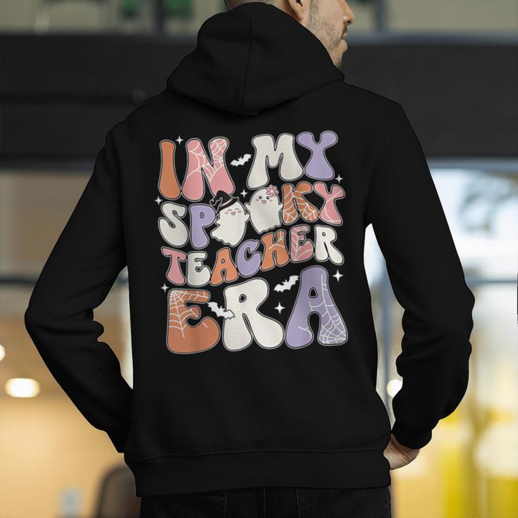 Teacher Halloween In My Spooky Teacher Era Retro Groovy Men's Hoodie Back Print, Groovy Teacher Hoodies, funny gift
