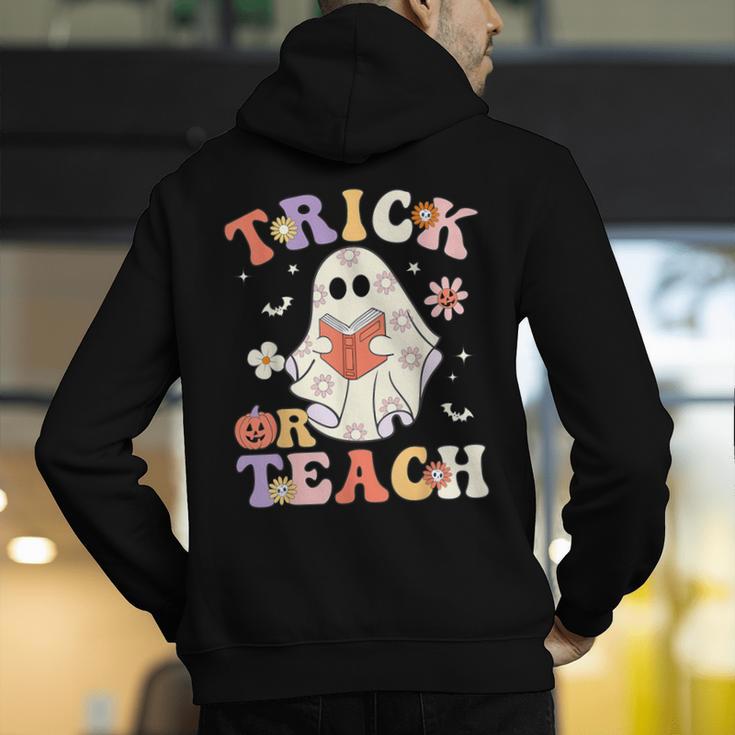 Teacher Halloween Trick Or Teach Floral Ghost Men's Hoodie Back Print, funny gift Teacher Halloween Trick Or Teach Floral Ghost Men's Hoodie Back Print, funny gift