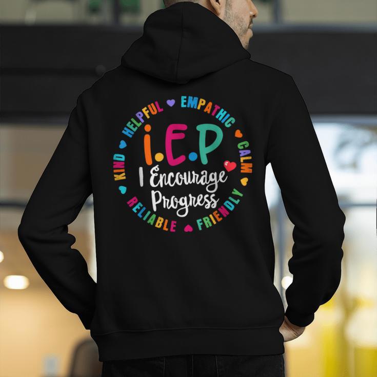 Teacher IEP IEP Encourage Progress Special Education Men's Hoodie Back Print, funny gift