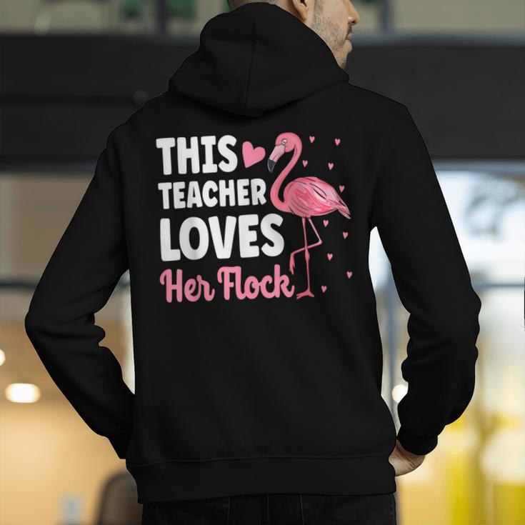 This Teacher Loves Her Flock Teaching Flamingo Girl Men's Hoodie Back Print, funny gift This Teacher Loves Her Flock Teaching Flamingo Girl Men's Hoodie Back Print, funny gift