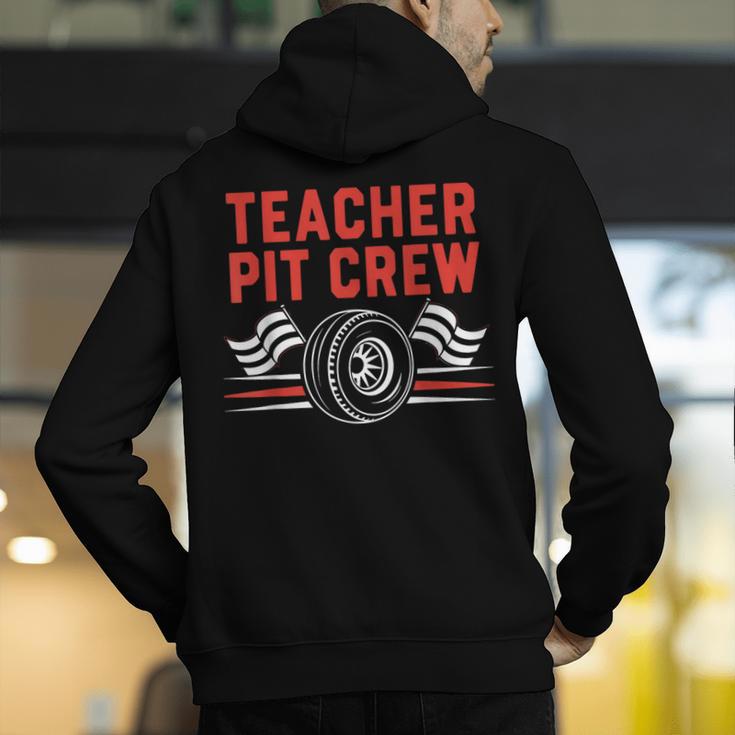 Teacher Pit Crew Race Car Driver Costume Men Women Kids Men's Hoodie Back Print, funny gift