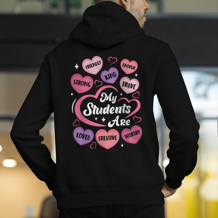 Teacher Positive Affirmations Candy Heart Valentine's Day Men's Hoodie Back Print, funny gift Teacher Positive Affirmations Candy Heart Valentine's Day Men's Hoodie Back Print, funny gift