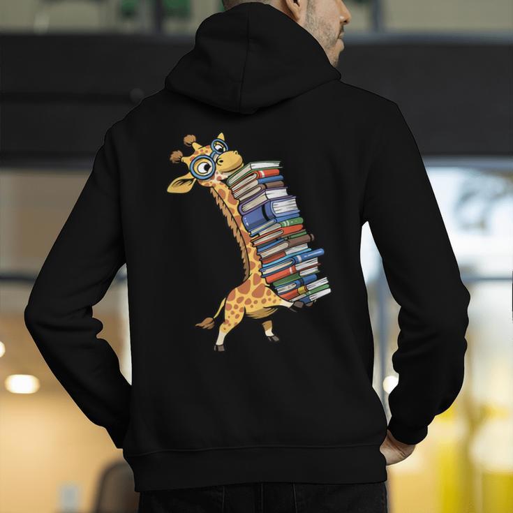 Teacher Shirt Giraffe Holding Books Bookworm Librarian Men's Hoodie Back Print, funny gift Teacher Shirt Giraffe Holding Books Bookworm Librarian Men's Hoodie Back Print, funny gift