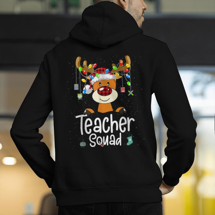 Teacher Squad Red Plaid Rudolph Reindeer Christmas Men's Hoodie Back Print, funny gift Teacher Squad Red Plaid Rudolph Reindeer Christmas Men's Hoodie Back Print, funny gift