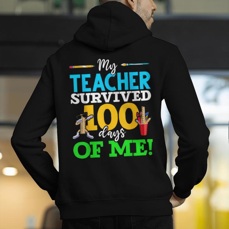 My Teacher Survived 100 Days Of Me Dab 100 Days Of School For Men Women Kids Men's Hoodie Back Print, funny gift