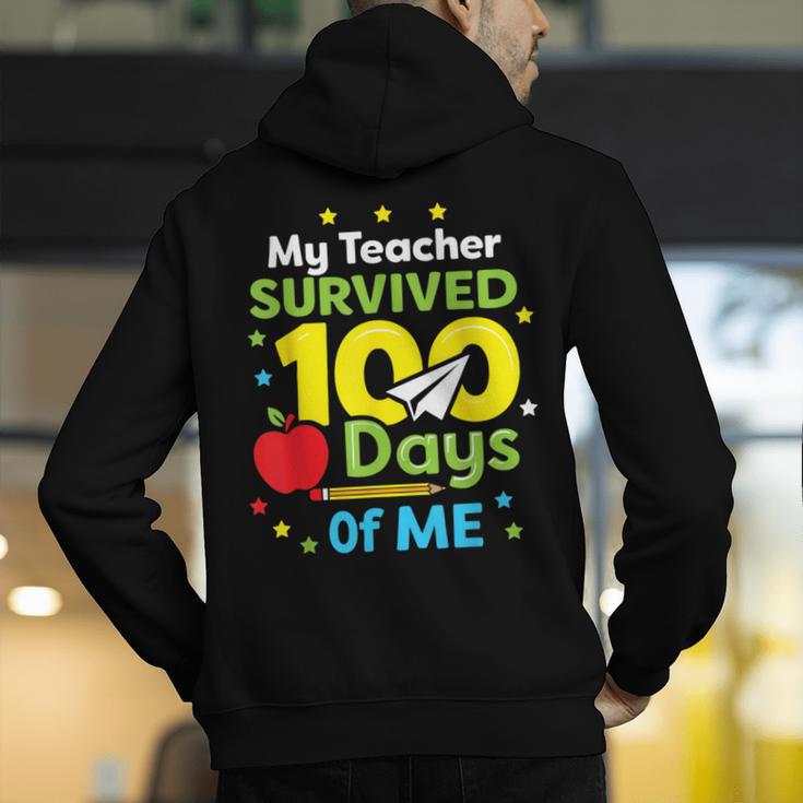 My Teacher Survived 100 Days Of Me Men's Hoodie Back Print, funny gift My Teacher Survived 100 Days Of Me Men's Hoodie Back Print, funny gift