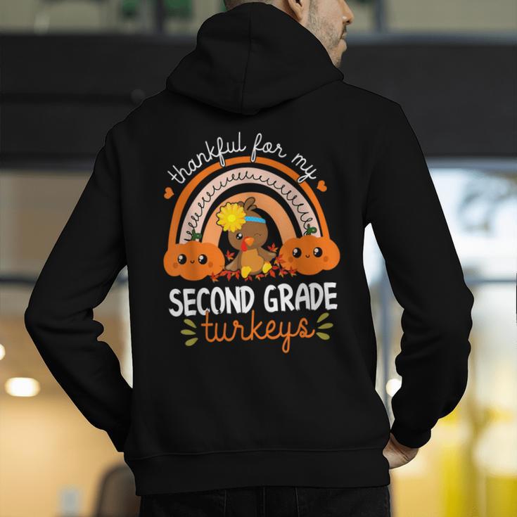 Teacher Thanksgiving Thankful For My Second Grade Turkeys Men's Hoodie Back Print, funny gift Teacher Thanksgiving Thankful For My Second Grade Turkeys Men's Hoodie Back Print, funny gift