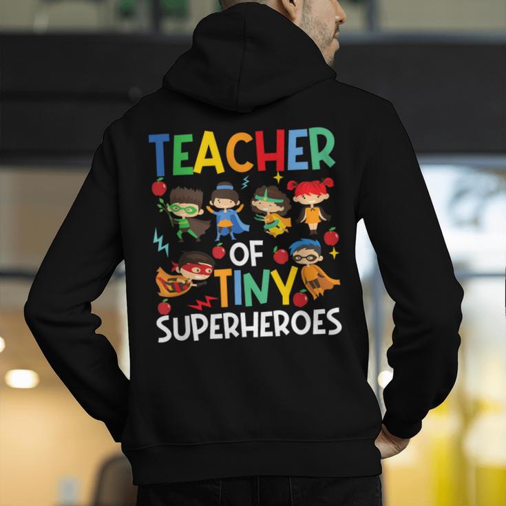 Teacher Of Tiny Superheroes Teach 100th Day Of School Men Women Girls Kids Men's Hoodie Back Print, funny gift
