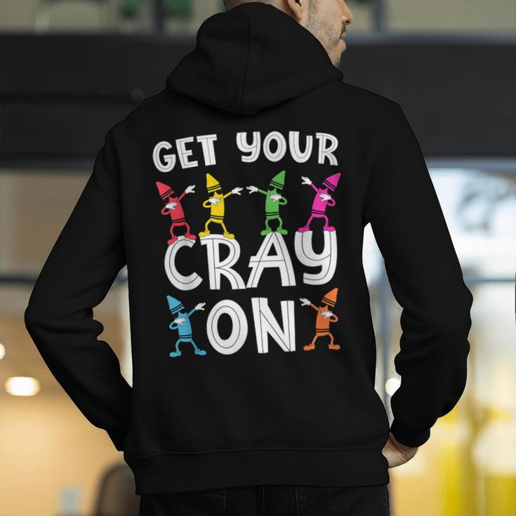 Teacher's Get Your Cray On Dabbing Crayons Men's Hoodie Back Print, funny gift Teacher's Get Your Cray On Dabbing Crayons Men's Hoodie Back Print, funny gift