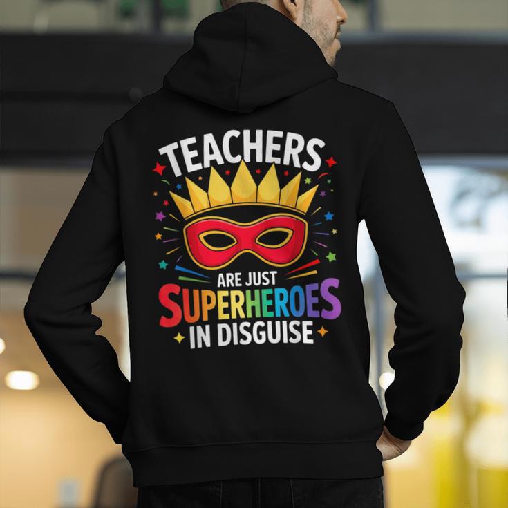 Teachers Are Just Superheroes In Disguise Fun Back To School Men's Hoodie Back Print, funny gift Teachers Are Just Superheroes In Disguise Fun Back To School Men's Hoodie Back Print, funny gift