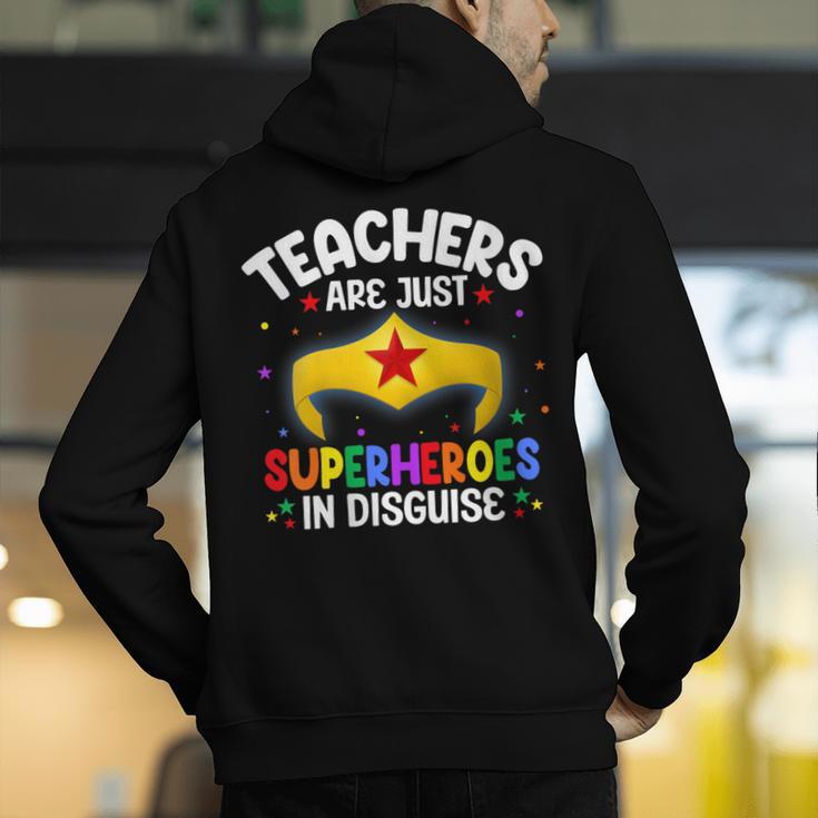 Teachers Are Just Superheroes In Disguise School Women Men Men's Hoodie Back Print, funny gift