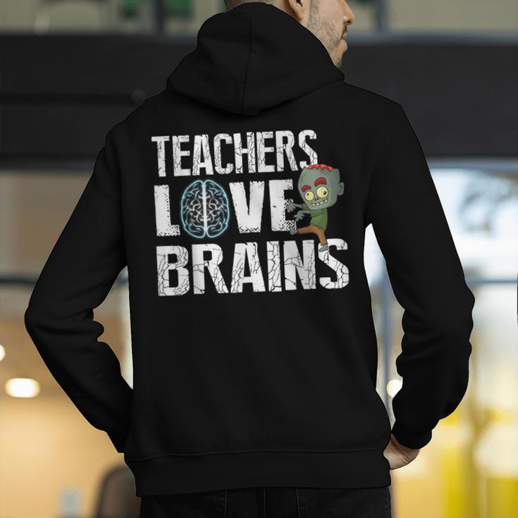 Teachers Love Brains Zombie Halloween Hilarious Men's Hoodie Back Print, funny gift Teachers Love Brains Zombie Halloween Hilarious Men's Hoodie Back Print, funny gift
