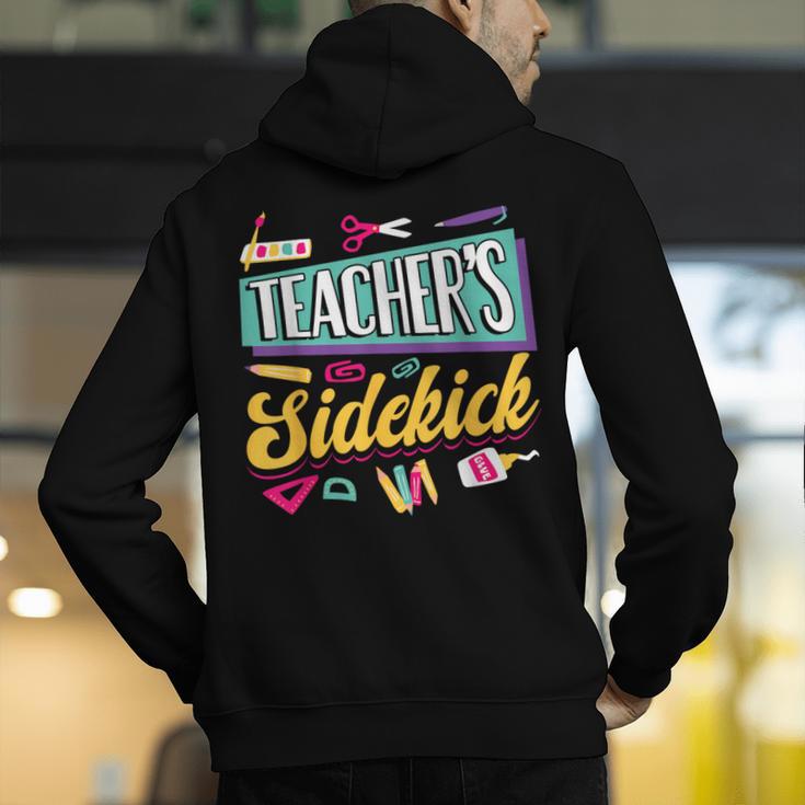 Teacher's Sidekick Teacher Assisting Teaching Assistant Men's Hoodie Back Print, funny gift