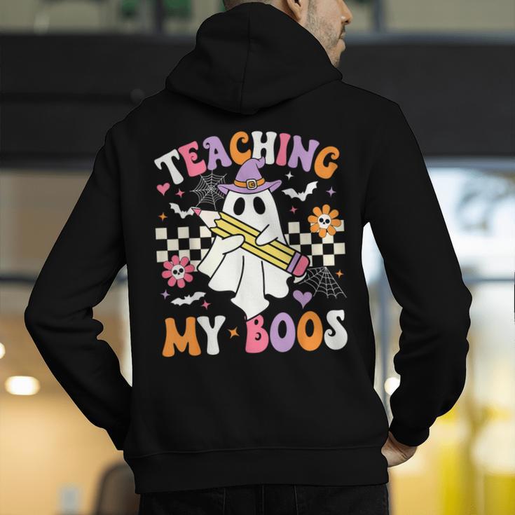 Teaching My Boos Ghost Teacher Cute Groovy Halloween Teacher Men's Hoodie Back Print, Groovy Teacher Hoodies, funny gift Teaching My Boos Ghost Teacher Cute Groovy Halloween Teacher Men's Hoodie Back Print, Groovy Teacher Hoodies, funny gift
