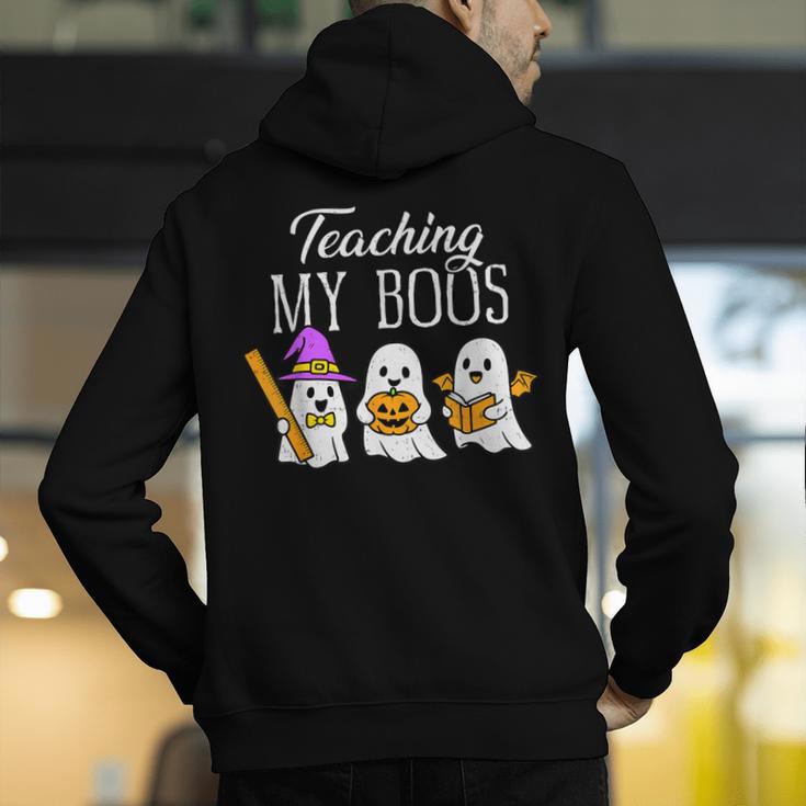 Teaching My Boos Ghost Teacher Halloween Spooky Educator Men's Hoodie Back Print, funny gift Teaching My Boos Ghost Teacher Halloween Spooky Educator Men's Hoodie Back Print, funny gift