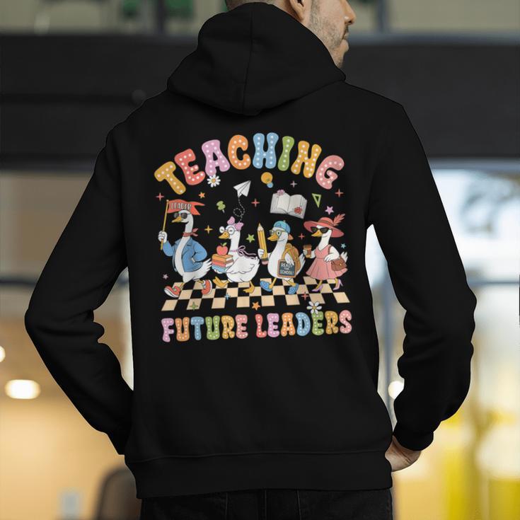 Teaching Future Leaders Teacher Back To School Cute Goose Men's Hoodie Back Print, Future Teacher Hoodies, funny gift Teaching Future Leaders Teacher Back To School Cute Goose Men's Hoodie Back Print, Future Teacher Hoodies, funny gift