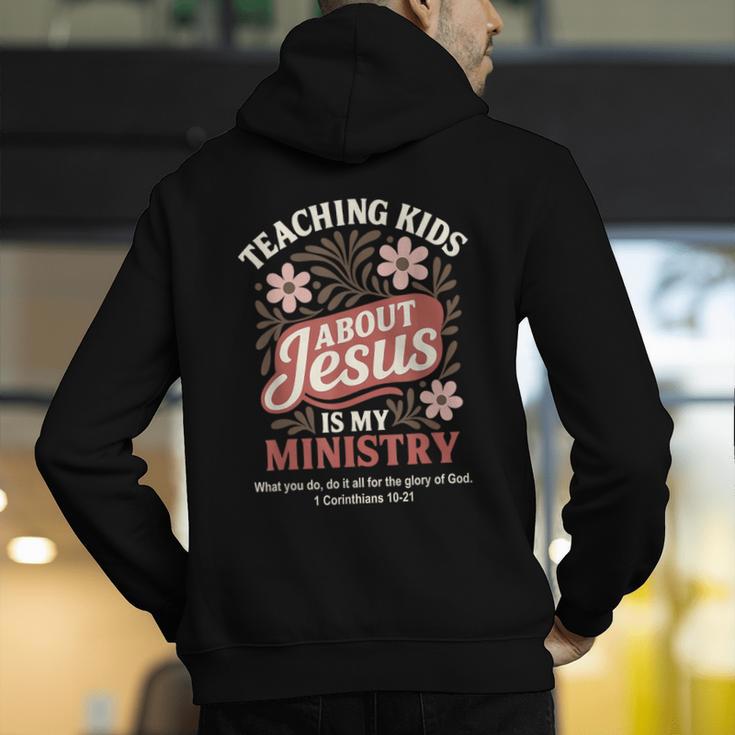Teaching Kids About Jesus Is My Ministry Christian Teacher Men's Hoodie Back Print, funny gift Teaching Kids About Jesus Is My Ministry Christian Teacher Men's Hoodie Back Print, funny gift