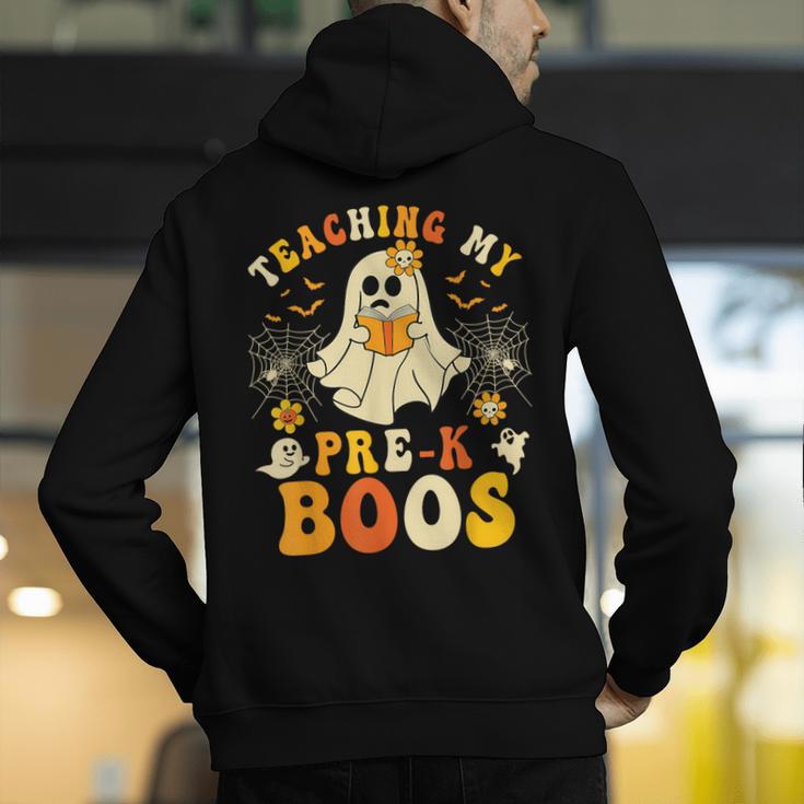 Teaching My Pre-K Boos Crew Teachers Halloween Ghost Men's Hoodie Back Print, funny gift Teaching My Pre-K Boos Crew Teachers Halloween Ghost Men's Hoodie Back Print, funny gift