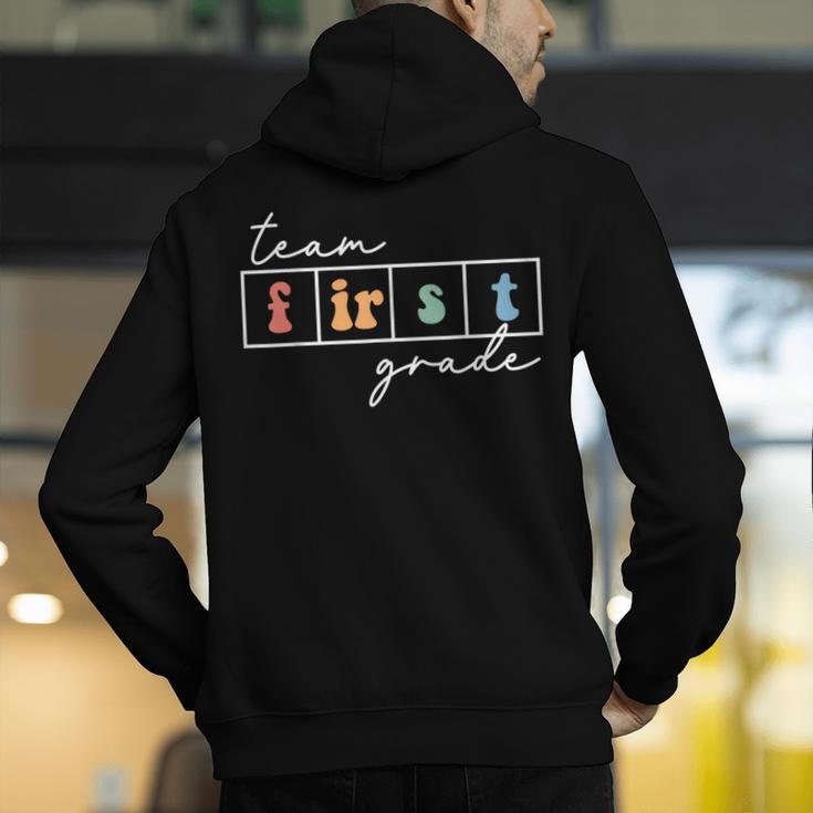 Team First Grade Back To School 1st Grade Teacher Kids Cute Men's Hoodie Back Print, First Grade Teacher Hoodies, funny gift Team First Grade Back To School 1st Grade Teacher Kids Cute Men's Hoodie Back Print, First Grade Teacher Hoodies, funny gift