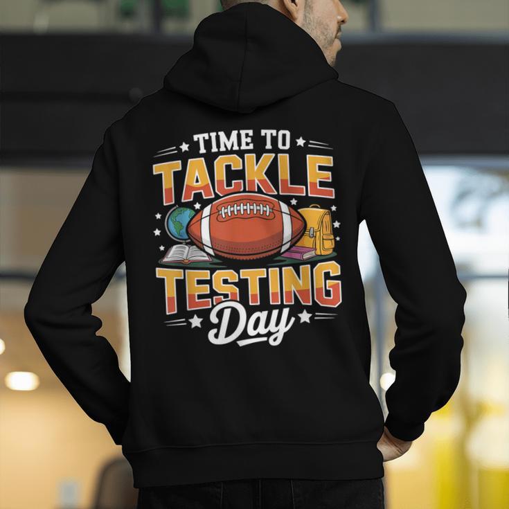 Test Day State Football Tackle Testing Day Sports Teacher Men's Hoodie Back Print, funny gift