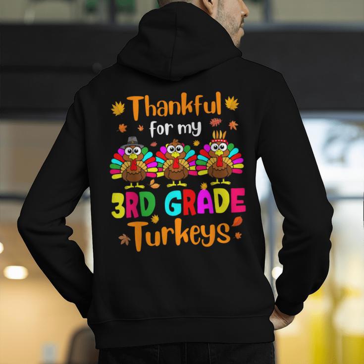 Thankful For My 3rd Grade Turkeys Thanksgiving Teacher Kids Men's Hoodie Back Print, funny gift Thankful For My 3rd Grade Turkeys Thanksgiving Teacher Kids Men's Hoodie Back Print, funny gift