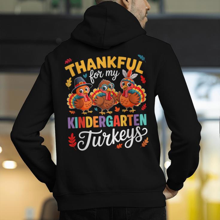 Thankful For My Kindergarten Turkeys Thanksgiving Teacher Men's Hoodie Back Print, funny gift Thankful For My Kindergarten Turkeys Thanksgiving Teacher Men's Hoodie Back Print, funny gift