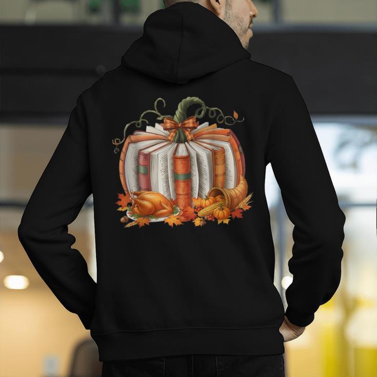 Thanksgiving Book Pumpkin Reading Teachers Fall Lovers Boys Men's Hoodie Back Print, funny gift Thanksgiving Book Pumpkin Reading Teachers Fall Lovers Boys Men's Hoodie Back Print, funny gift