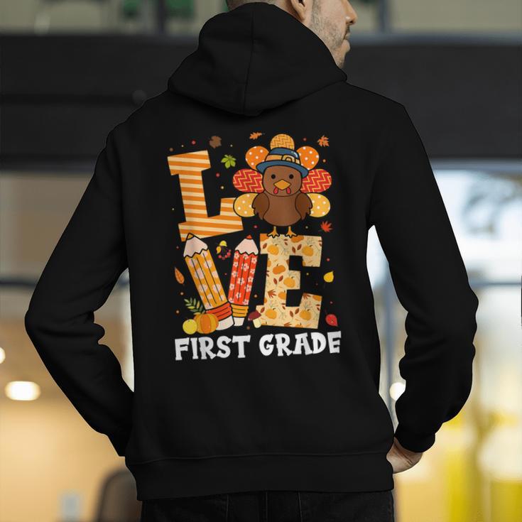 Thanksgiving Love First Grade Teacher Turkey Autumn Fall For Men Women Girls Kids Men's Hoodie Back Print, First Grade Teacher Hoodies, funny gift Thanksgiving Love First Grade Teacher Turkey Autumn Fall For Men Women Girls Kids Men's Hoodie Back Print, First Grade Teacher Hoodies, funny gift