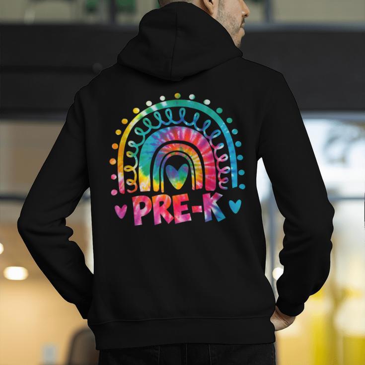 Tie Dye Prek Teacher Rainbow Preschool Back To School Girl Men's Hoodie Back Print, funny gift Tie Dye Prek Teacher Rainbow Preschool Back To School Girl Men's Hoodie Back Print, funny gift