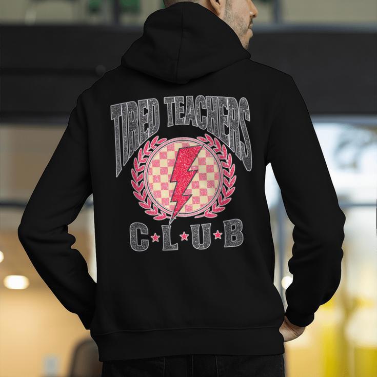 Tired Teachers Club Study Lover School Apparel Men's Hoodie Back Print, funny gift Tired Teachers Club Study Lover School Apparel Men's Hoodie Back Print, funny gift