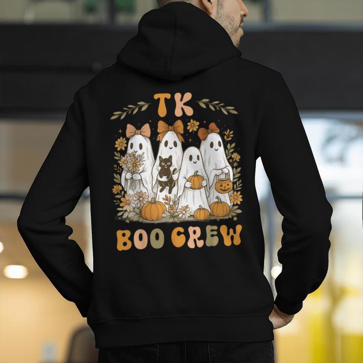 TK Boo Crew Preppy Halloween Floral Ghost TK Teacher Team TK Men's Hoodie Back Print, funny gift TK Boo Crew Preppy Halloween Floral Ghost TK Teacher Team TK Men's Hoodie Back Print, funny gift