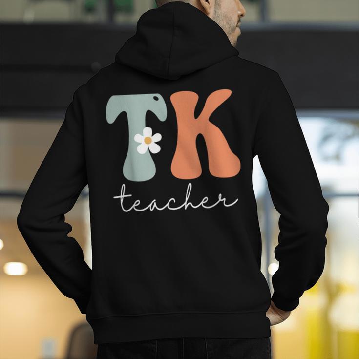 TK Teacher Retro Groovy Vintage Happy First Day Of School Men's Hoodie Back Print, Groovy Teacher Hoodies, funny gift TK Teacher Retro Groovy Vintage Happy First Day Of School Men's Hoodie Back Print, Groovy Teacher Hoodies, funny gift
